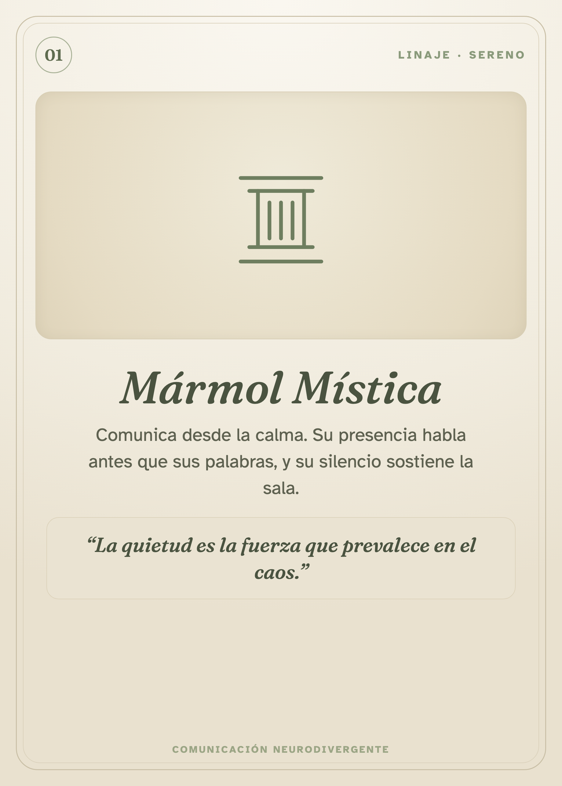 Carta: Mármol Mística